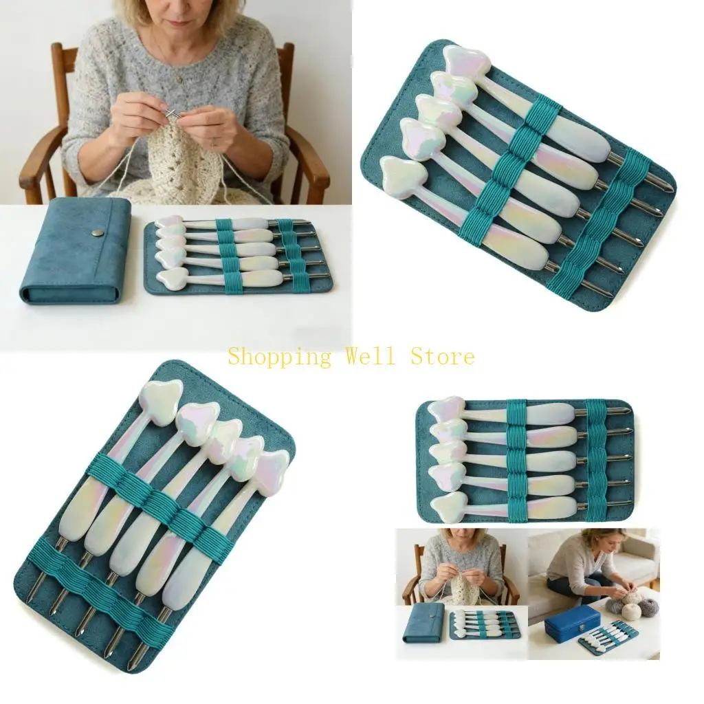 

KX4B Acrylic Crochet Hook With Large Ergonomic Handle For Comfortable Knitting And Crafting Projects