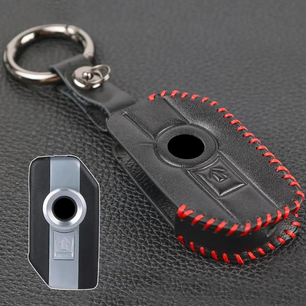 PU Leather Key Case Cover Protect 3 Button Interior Styling Zinc Alloy Key Chain For BMW F750 F850 GS Adv F900 R XR K1600 GT GTL