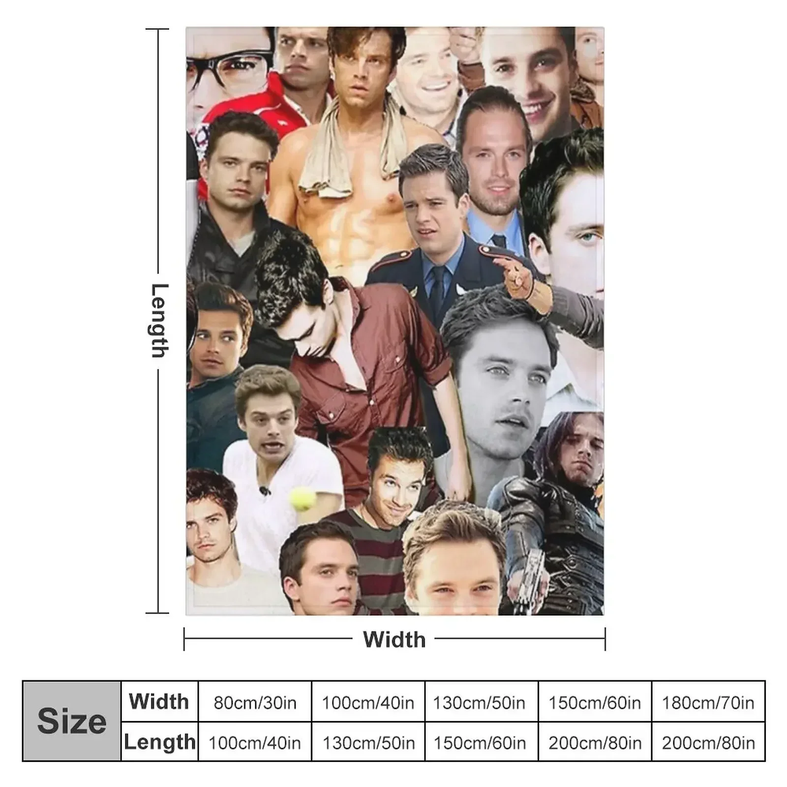 Sebastian Stan Photo Collage Throw Blanket sofa bed Decorative Beds Nap for winter Blankets