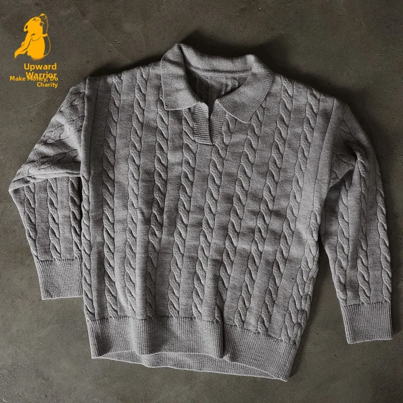 Charity Knitted  Neck Long Sleeve Sweater Couple Casual Style Thickened Warmth Suitable for Daily Wear Other Material100%
