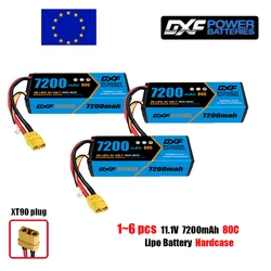 DXF 3S  Lipo Battery 11.1V 7200mAh 80C with XT90 Plug Hardcase for 1/8 Buggy Truggy Offroad Car Boat Truck Airplane UAV RACING