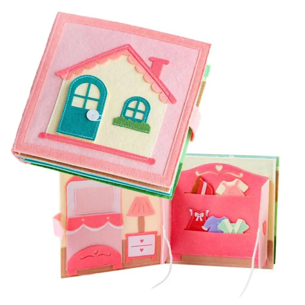 

House Puzzle Felt Book 3D Stereoscopic Montessori Felt Cloth Book Educational Learning Early Learning Educational Book 2-3 Years