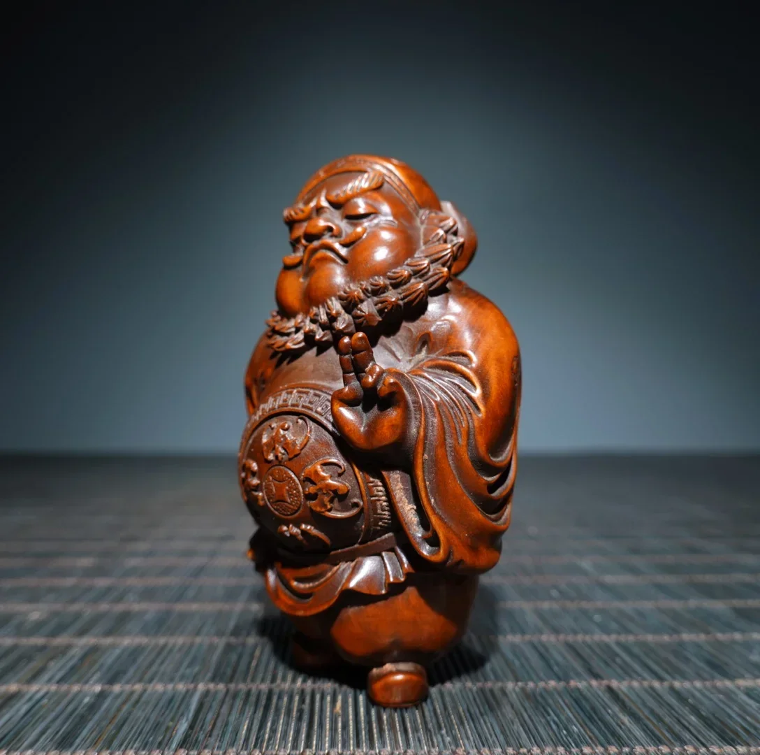 Archaize seiko Hand-carved boxwood Zhong Kui small crafts statue