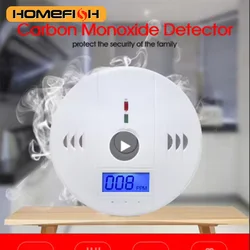HOMEFISH Independent CO Alarm Sensor Carbon Monoxide Alarm Detector Warning LCD Photoelectric Display for Home Hotel