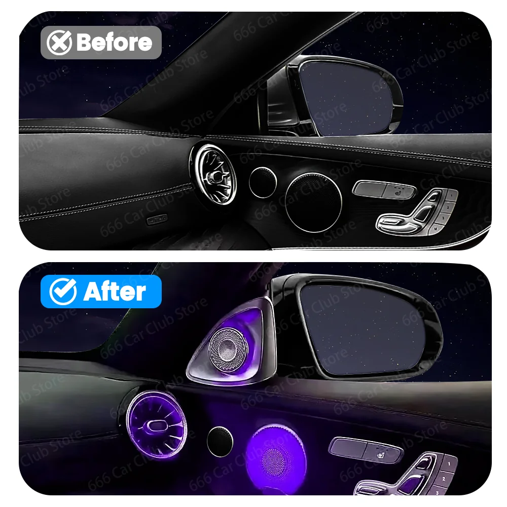 64 Colors NEW 4D High Pitch Speaker For Mercedes Benz W238 E Coupe 2 Door Sports Car Interior Components LED Ambient light