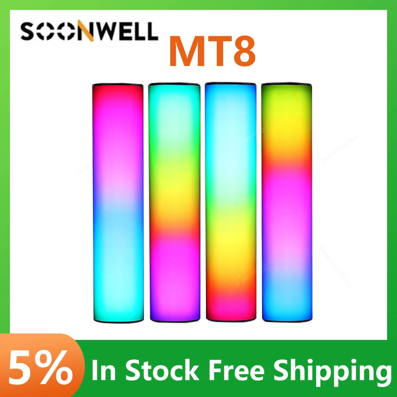 

Soonwell MT8 Tube Light RGB Pixel BGM Music Sound Control Ambient Light Palm-Size Light 5000mAh For Vlog