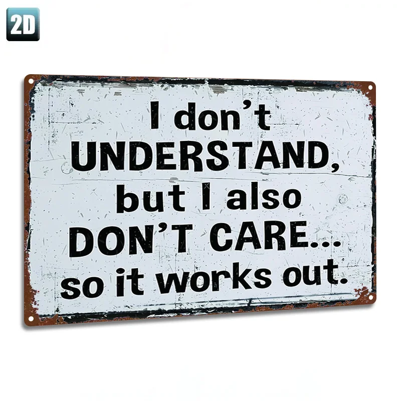 1pc Metal Sign Paintings, 2D Flat, 