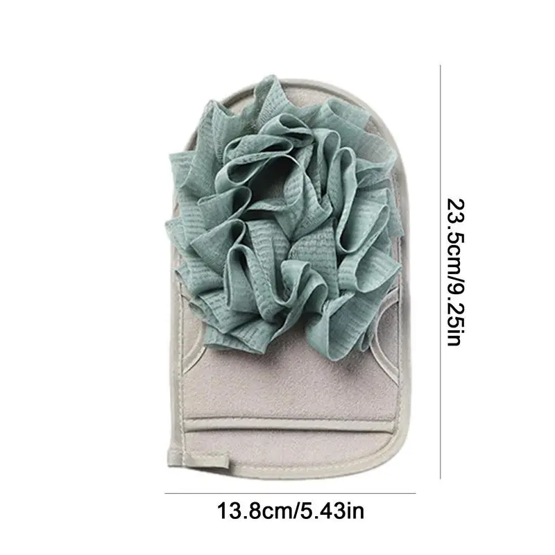 Shower Mitt Double-Sided Shower Wash Scrubber Reusable Bathroom Body Scrubber Fast Drying Loofah Gloves Exfoliate Dead Skin