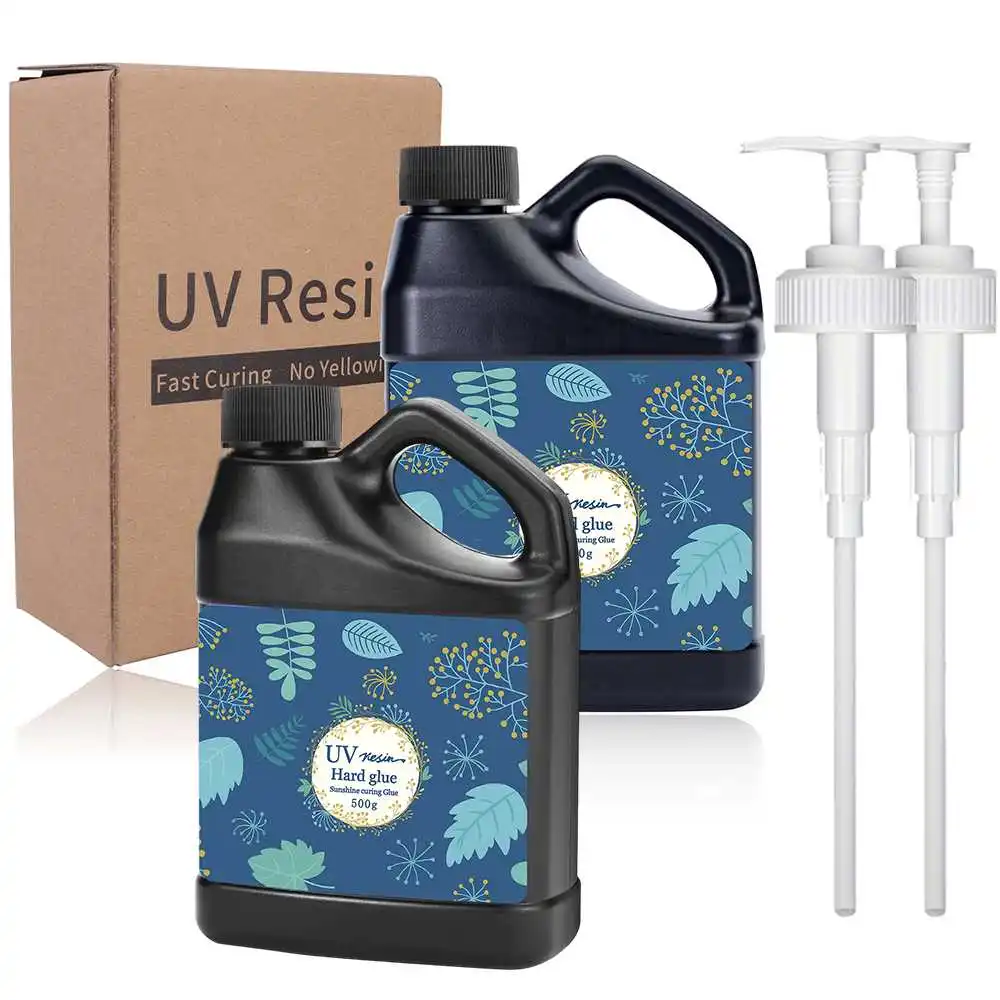 

Комплект УФ-смолы, новая упаковка, кристально чистая эпоксидная смола, без пузырьков, антижелтение художественной смолы, подходит для DIY Art Resin Art