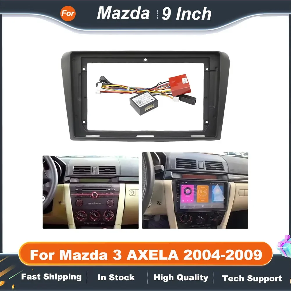 

9-дюймовая рамка для автомагнитолы Mazda 3 AXELA 2004-2009, комплект панели приборов Android с адаптером Canbus Box