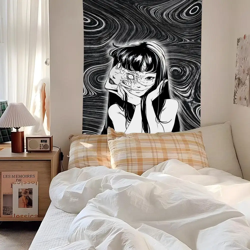 Anime Kawakami T-Tomie Tapestry Microfiber Background Art Decor for Bedroom Living Room Bar Garden Outdoor Festival Wall Decor