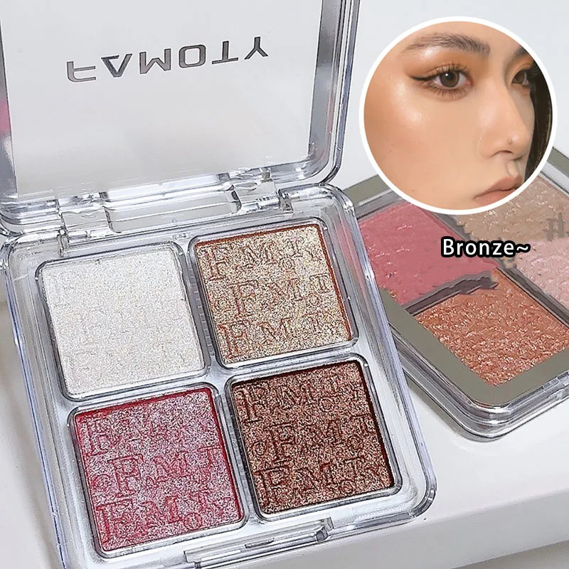 4 Color Highlighter Powder Palette Diamond High Gloss Shine Fairy Powder Bronzers Contour Face Body Illuminator Makeup Cosmetics