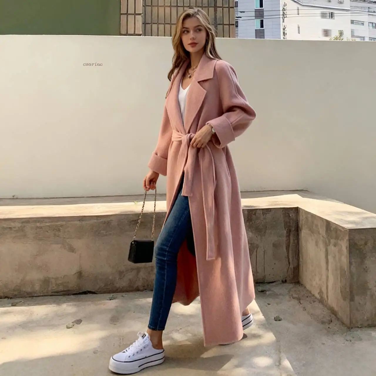 

Шерстяные пальто. Женское шерстяное пальто. Бежевое осеннее клетчатое пальто на пуговицах со съемной застежкой. Укороченные двусторонние регулируемые пальто.