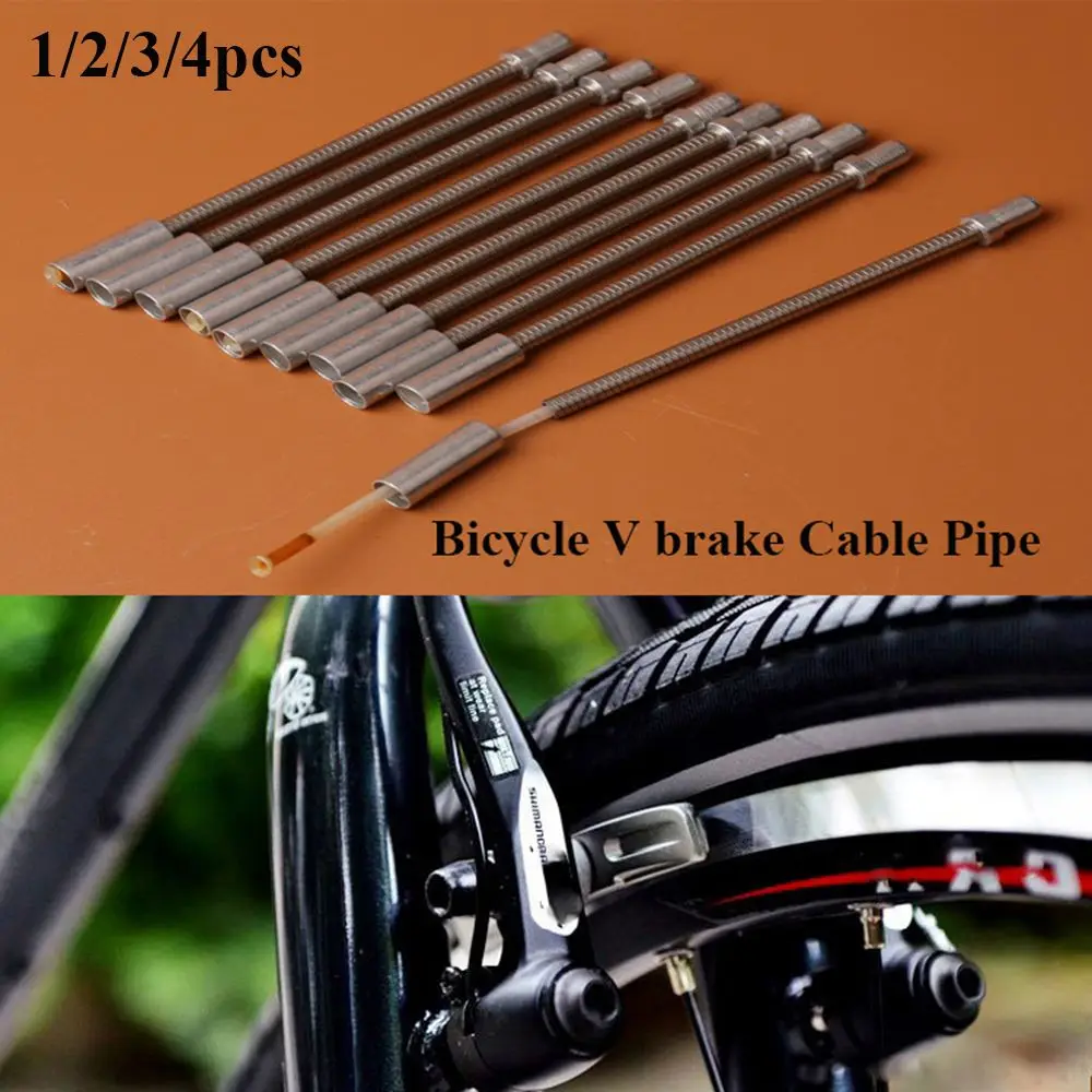 1/2/3/4pcs Mountain Bike Fittings Replacement Stainless Steel V Brake Elbow Brake Cable Pipe Cable Pipe Bicycle Parts