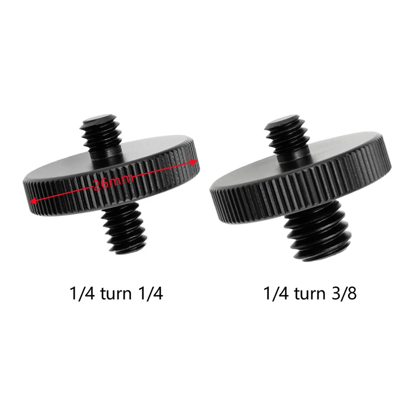 Tornillo de conversión Universal para cámara, adaptador de montaje de trípode de liberación rápida, 1/4 macho a 3/8 tuercas duales, 1 unidad