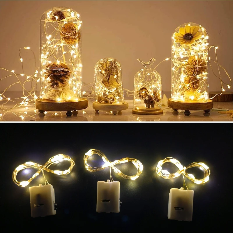 Twinkle Fairy LED String Lights, várias cores, casamento, caixa de presente de Natal, corda de luz decorativa, 1m, 10 pcs
