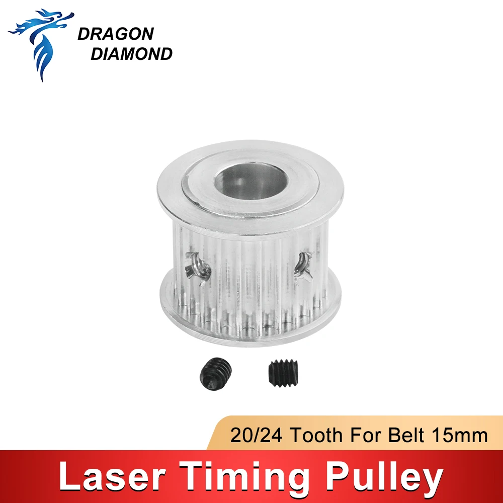 5PCS 20/24 Teeth HTD 3M 15mm Synchronous Timing Pulley Bore 6.35/8/10/12mm for timing belt HTD3M Pulley gear