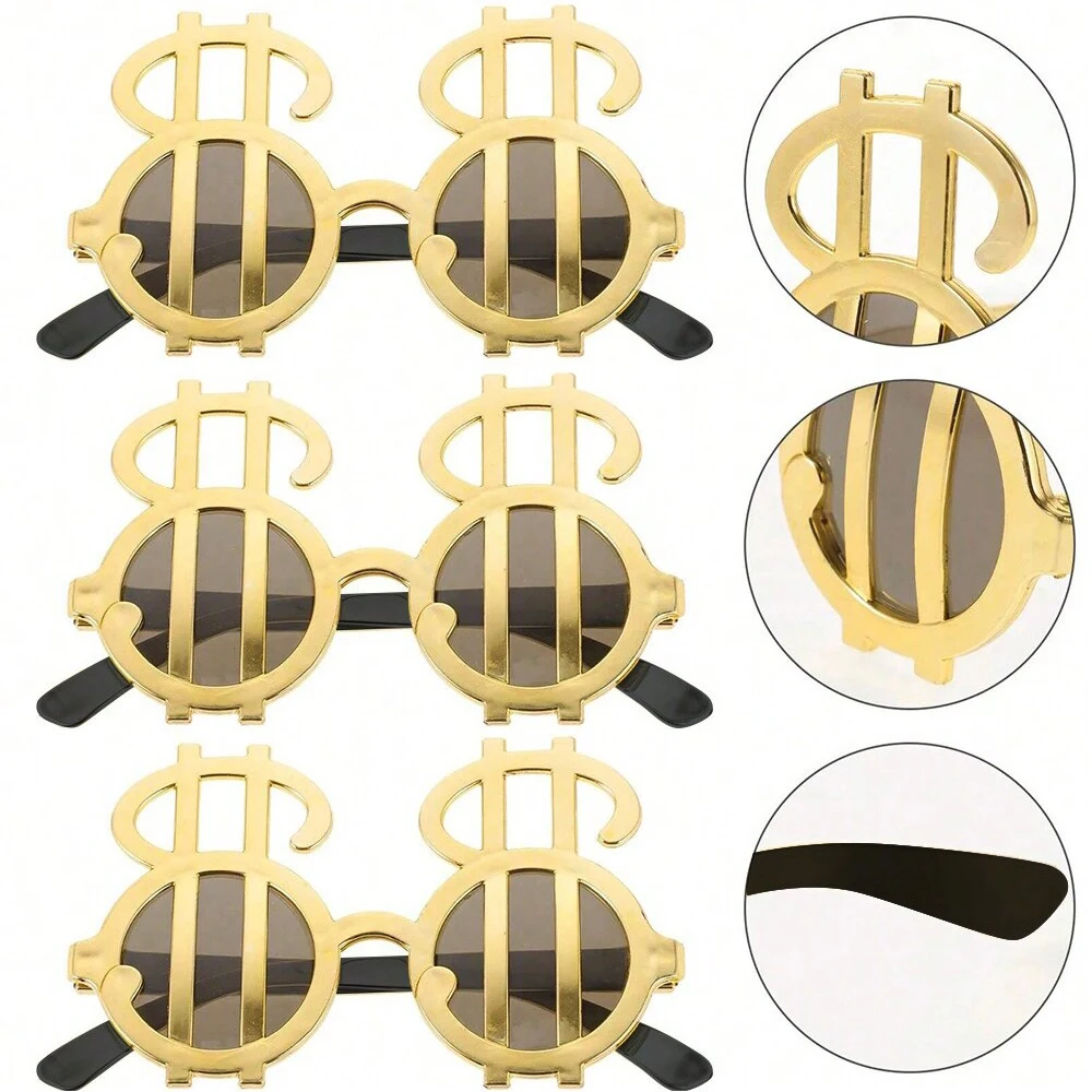 5 stücke Gold Zeichen Brille Geburtstag Dekorationen Geburtstags feier Fotografie Requisiten Party Brille Dekoration