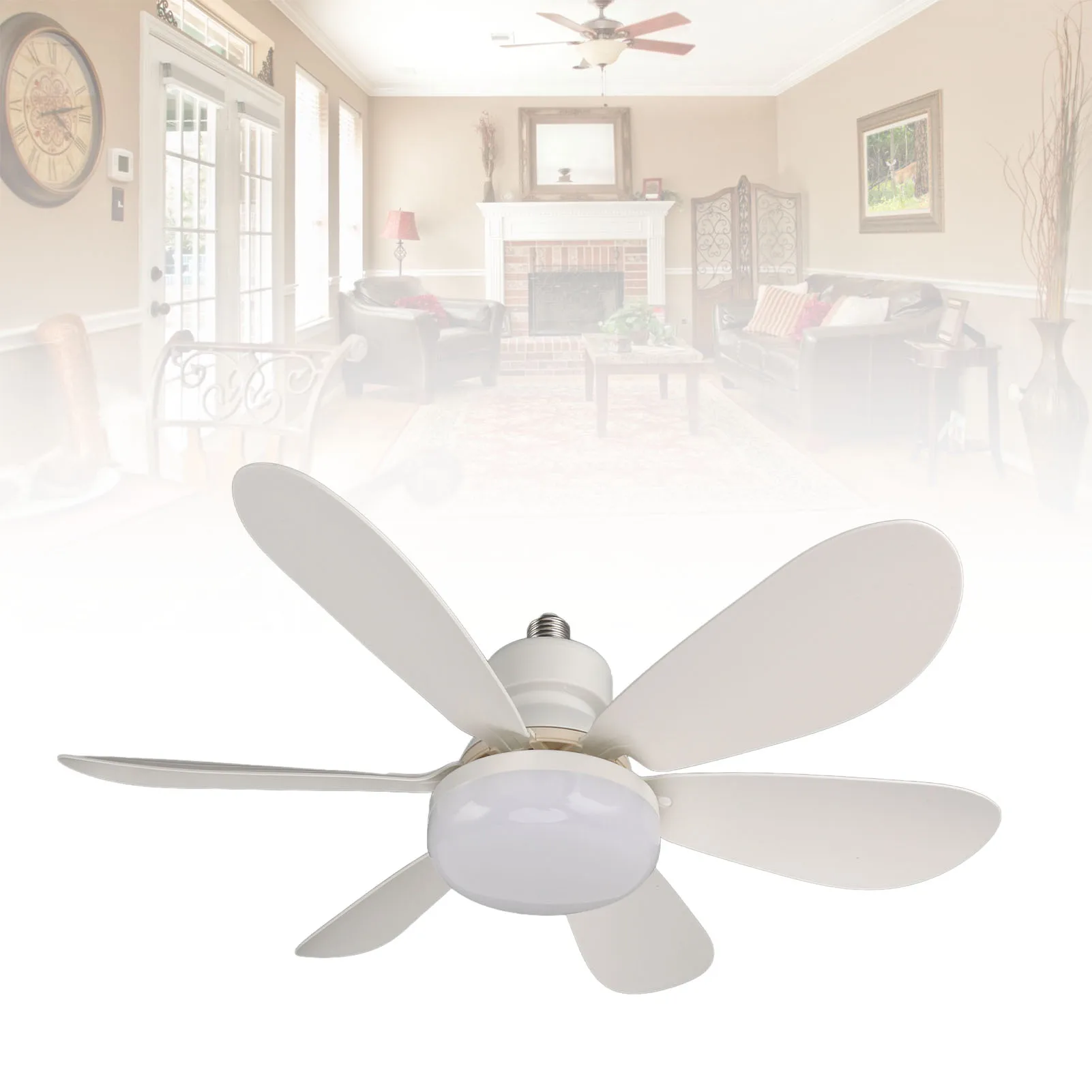 ZK30 Ceiling Fan Light Remote Control E26/E27 Base Dimmable Ceiling Fan with Light for Garage Bathroom Bedroom Kitchen