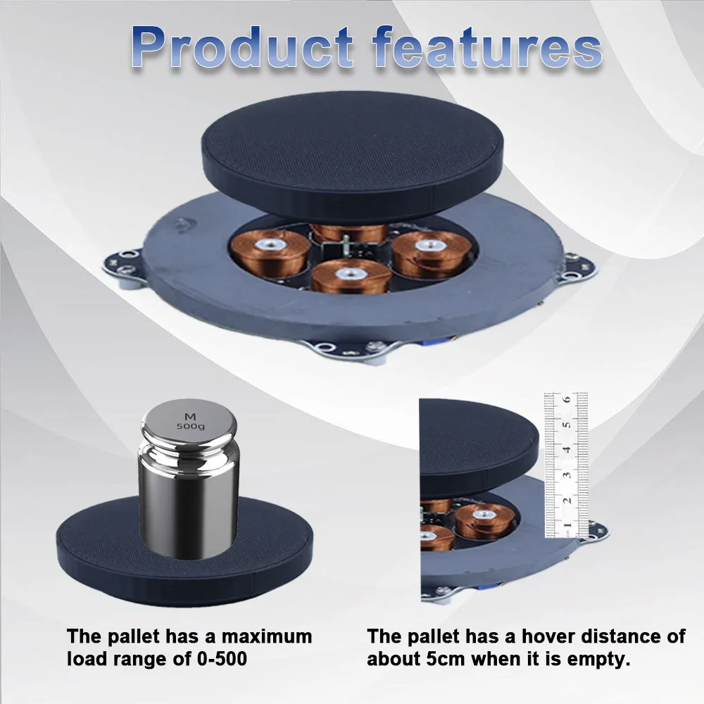 500g DIY Magnetic Levitation Bare Metal Magnetic Levitation Movement Suspended Booth+Float+15V3A Power Supply