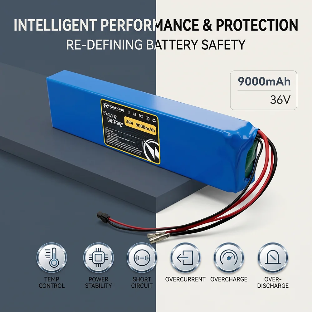 36V 9Ah 10S3P 18650 리튬 배터리 팩 500W 1000W 충전식 리튬이온 배터리 전기 스쿠터 전기 자전거용 XT60 JST 플러그
