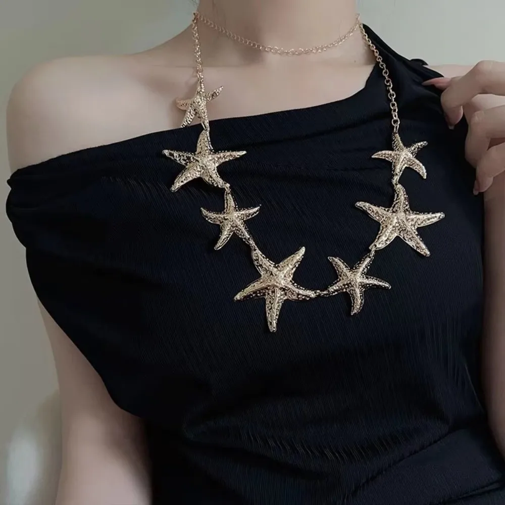 Fashion Y2K Waist Belt Starfish Pendant Metal Waist Chain Adjustable Length Decorative Waistband Women