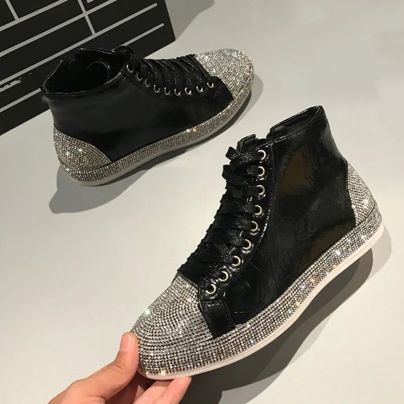 WUYAZQI New casual men\'s shoes Fashion high-top men\'s sports shoes Brightened men\'s board shoes