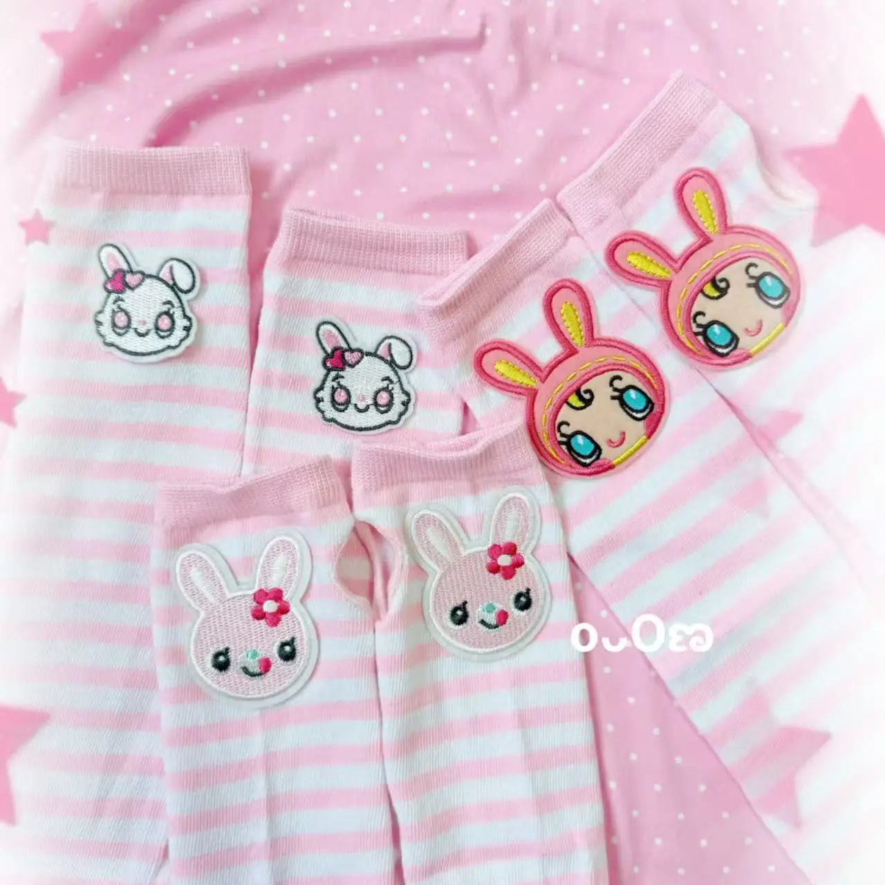 Japanese Cartoon Mp Y2k Accessories Summer Expose Fingers Sunscreen All Match Oversleeve Sweet Girl Cute Rabbit Arm Sleeves