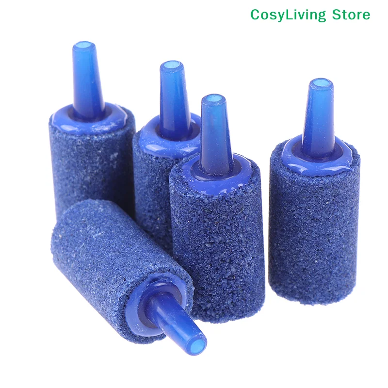 5Pc Blue Aquarium Bubble Cylinder Fish Tank Air Stone Fish Tank Aeration Aerator