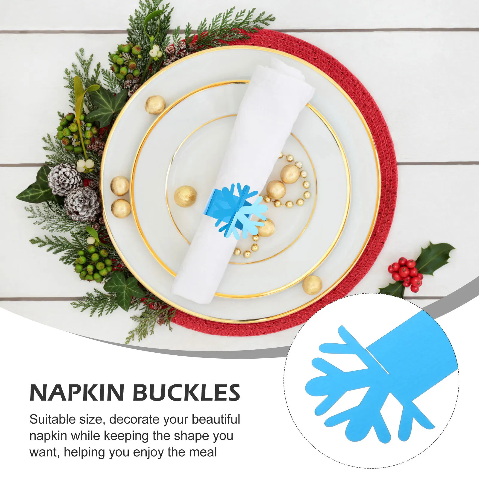 

20Pcs Napkin Rings Unique Snowflake Style Elegant Christmas Supplies Party Napkin Holders Decorative Christmas Supplies