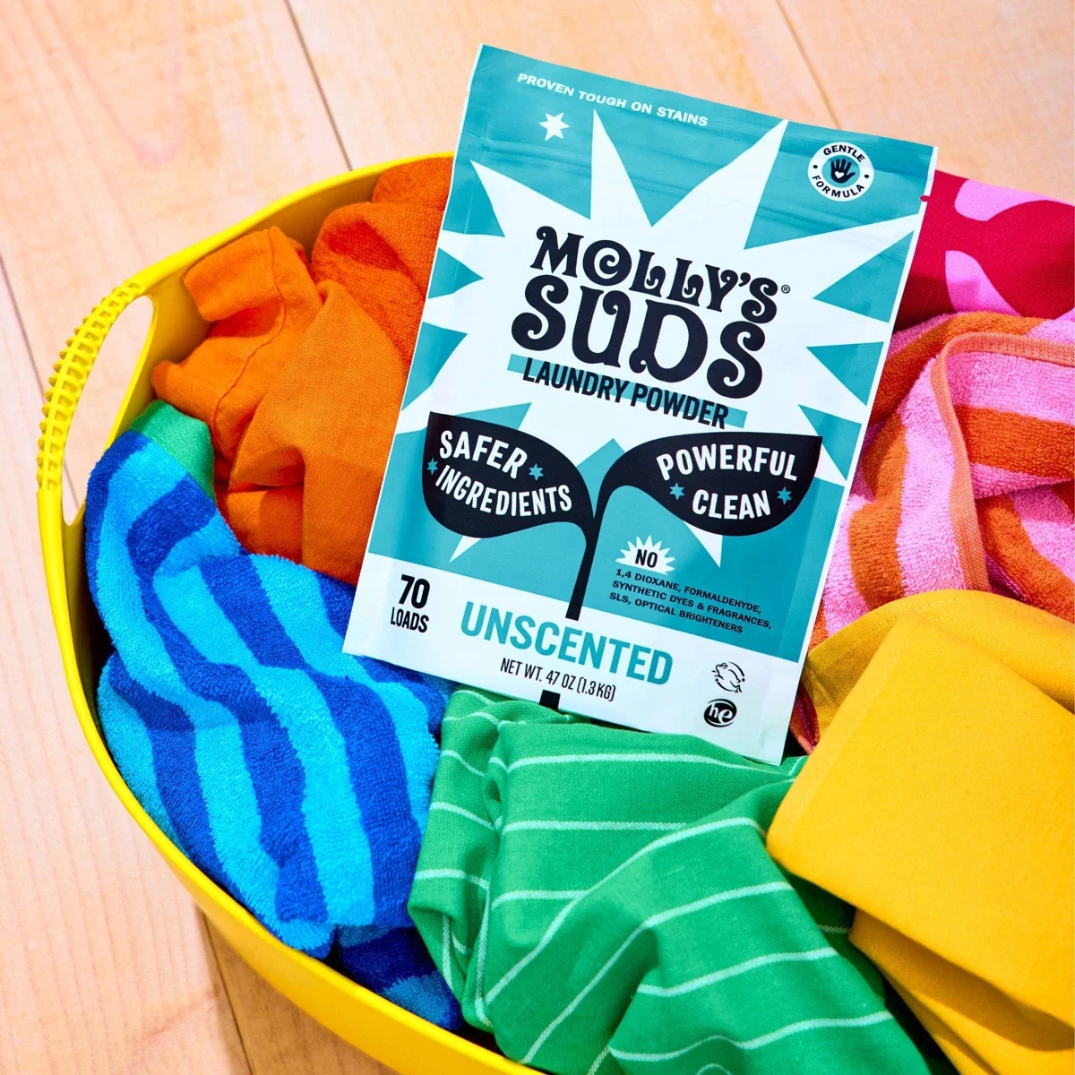 

Molly's Suds Unscented HE Deep Cleaning Laundry Detergent Powder 70 Loads - 47oz: Resealable Bag, Sensitive Formula, Phosphate-Free