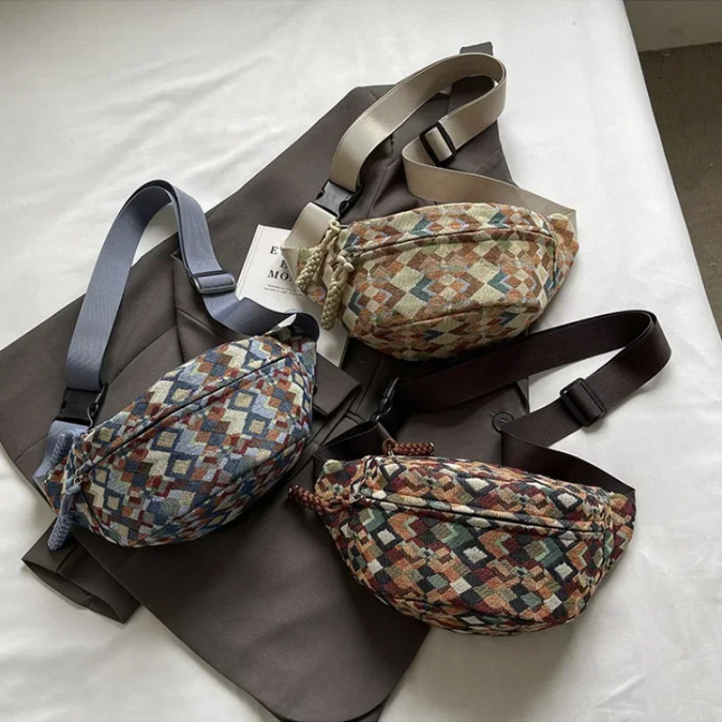 بوهيميا سروال قصير حزام حقائب للنساء موضة حزمة مراوح الإناث الموز الخصر حقيبة الورك محفظة الكتف Crossbody حقيبة صدر للرجال جيب