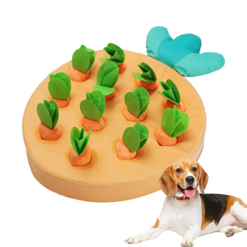 

12 Carrot Snuffle Mat For Dogs Interactive Pet Puzzle Chew Pad Carrots Shape Dog Snuffle Toy Pet Slow Feeding Training Supplies