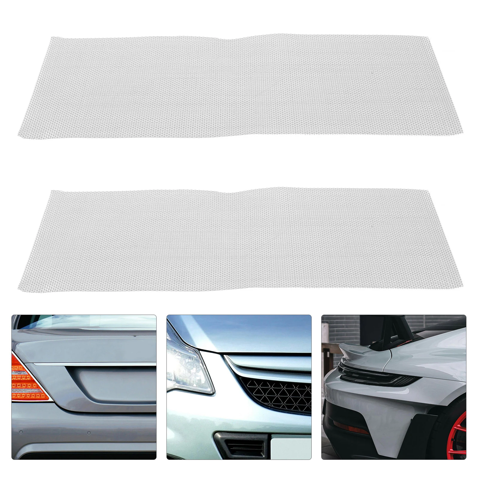

2pcs Car Bumper Repair Mesh Stainless Steel Reinforcement For Holes Cracks Diy Auto Kit Durable Vent Screen Tool