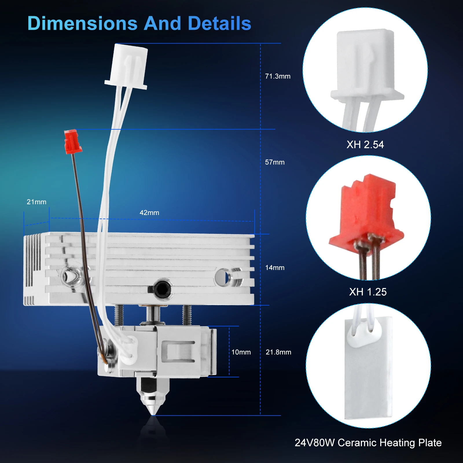 Creality Sprite Extruder Pro CHC Keramik-Heizblock – 60 W, 300 °C, 24 V, Inkl. Silikonsockel, Kompatibel Mit Ender 3 S1, S1 Pro, CR-10 Smart Pro, Sermoon V1