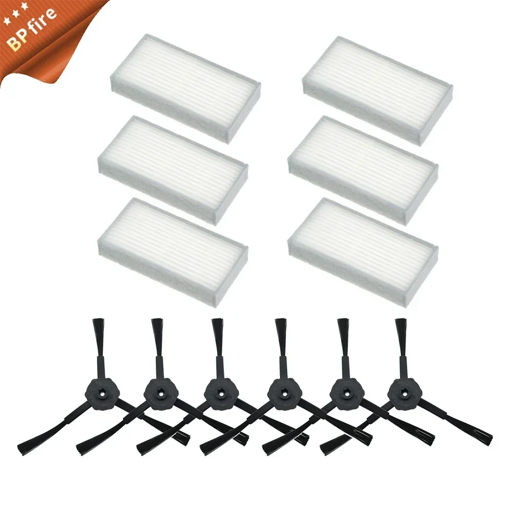 

6 X Side Brush 6x HEPA Filter Kit for CHUWI Ilife V5s V5 X5 Ilife V3s V3s Pro V3l V5s Pro V50 Robot Vacuum Cleaner