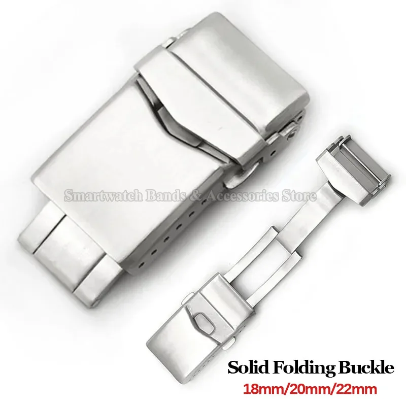 Hebilla de reloj de acero inoxidable 316L, 18mm, 20mm, 22mm para correa de reloj Seiko, hebilla plegable sólida, accesorios de cierre de reloj de buceo