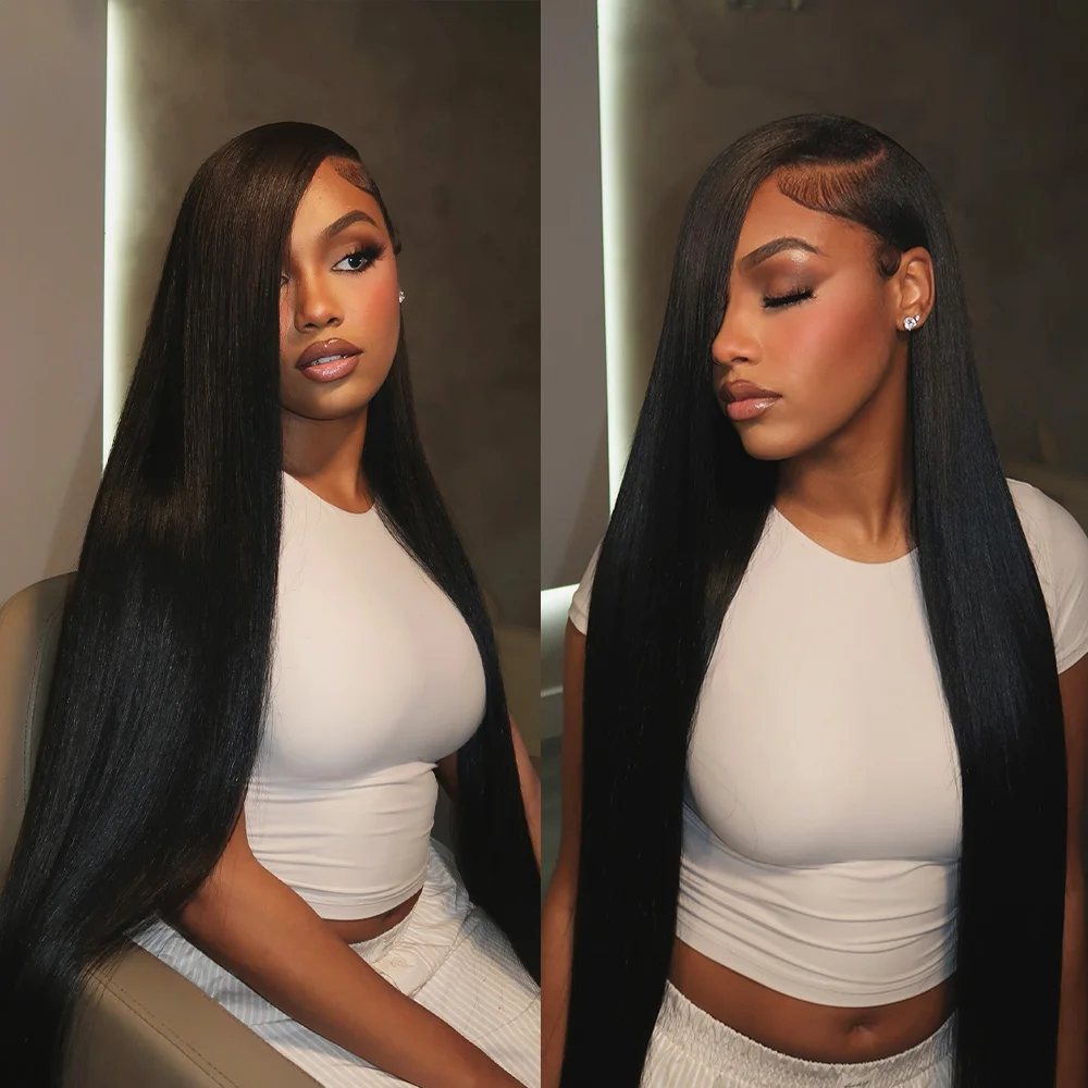 

Human Hair 200% Density 40 Inch Human Hair Wig 13x4 Transparent Lace Front Wigs Straight Human Hair Wig With Baby Hair