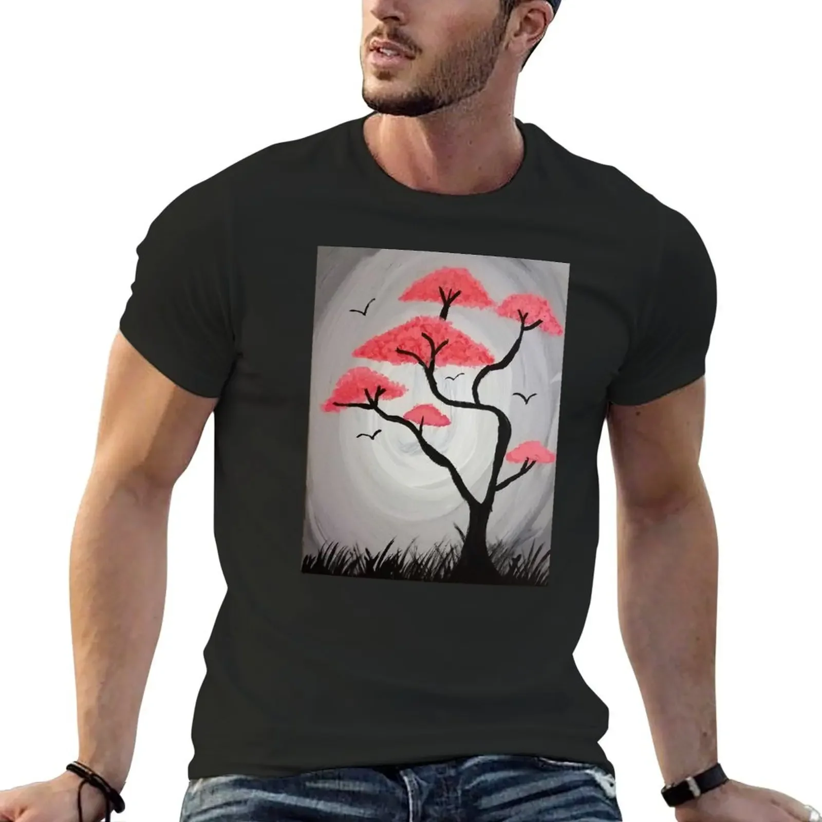 Cherry Blossom Tree T-Shirt hippie clothes tees man t shirt plus size clothes shirts men graphic