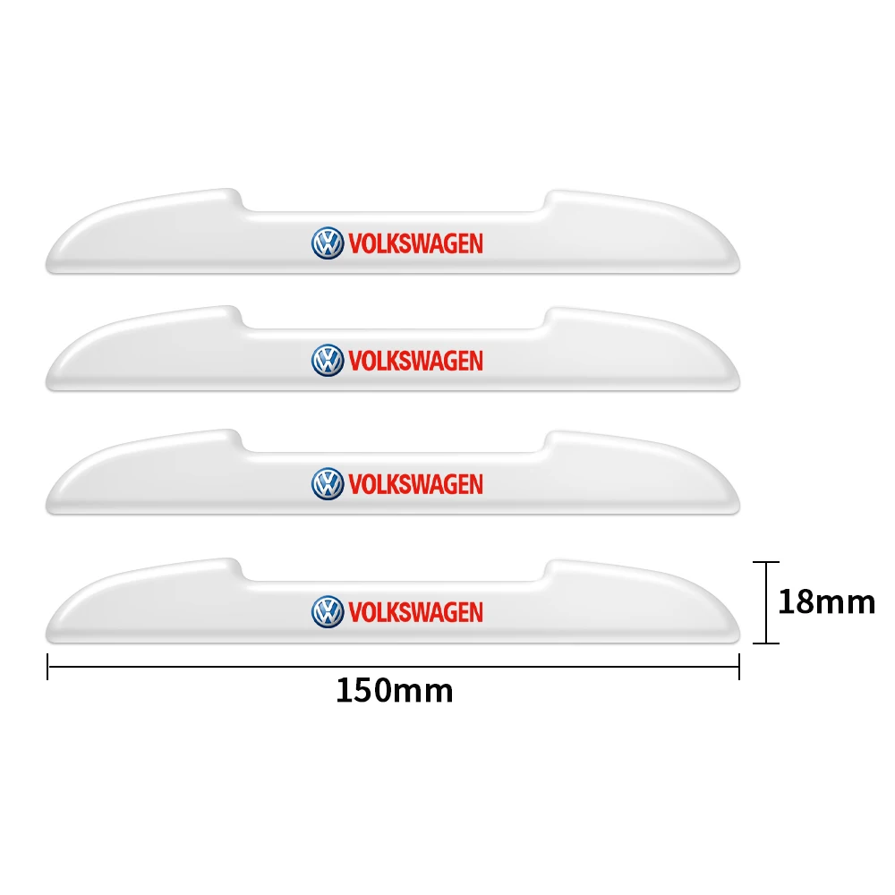 4pcs Car Door Edge Anti-collision Bumper Strips Protector Stickers for Volkswagen VW Beetle Tiguan Passat Golf Jetta Polo R Line