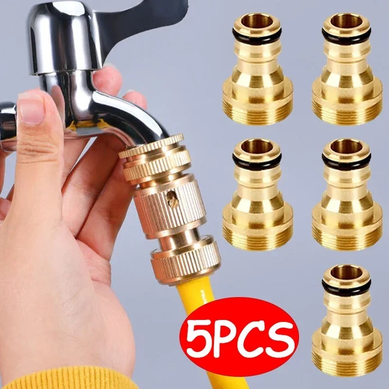 5/1 Pcs Brass Faucet Connector Universal Garden Irrigation Faucet Kitchen Bathroom Faucet Connector Nozzle Adapter Garden Tool