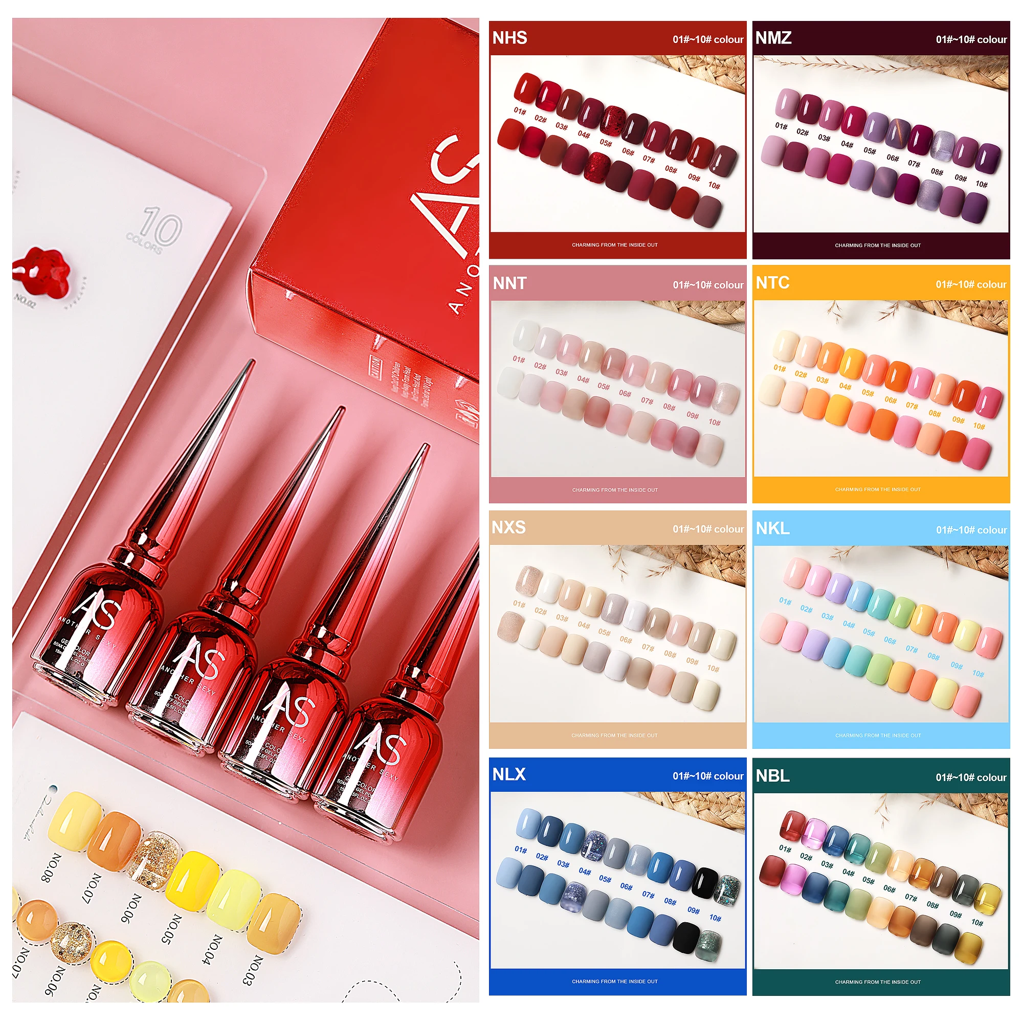 AS Nail Gel Polish Not Set 210 Colors Varnish Vernis Esmalte Enamel Gel Not Kit 15ml Semi Permanent Nail Art Polish