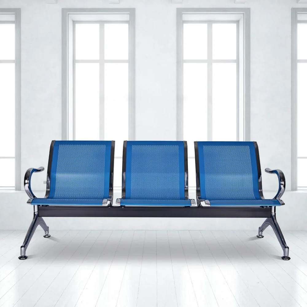 

kinbor Reception Bench Seating Airport Chairs Waiting Area Bench Seating with Arms for Office, Bank, Hospital