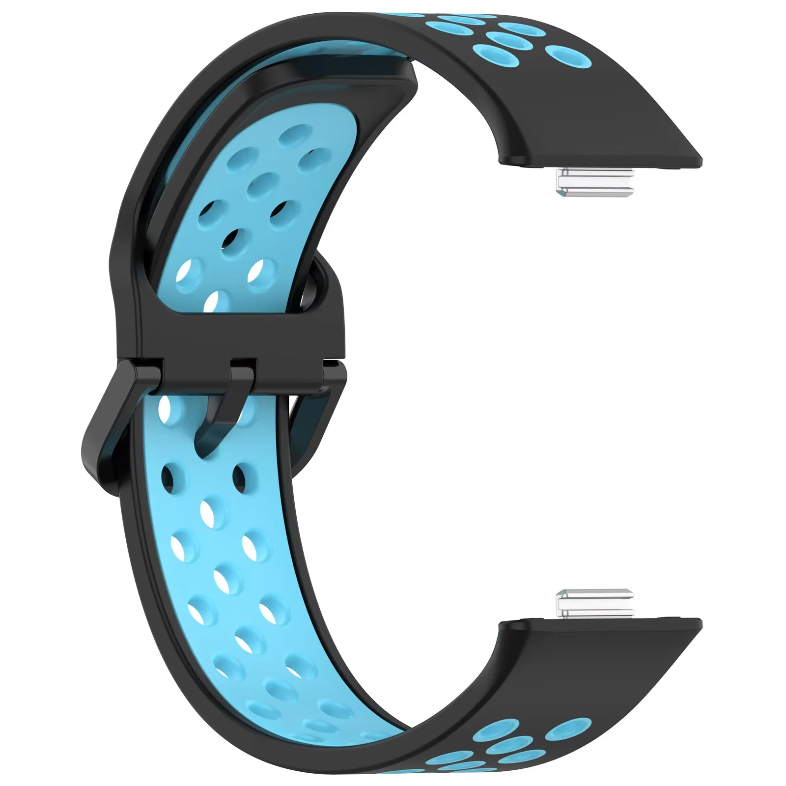 حزام سيليكون بلونين + حافظة فيلم معززة لساعة Huawei Watch Fit 3/4/4 Pro ملحقات من قطعتين لساعة Huawei Watch Fit 4 Pro