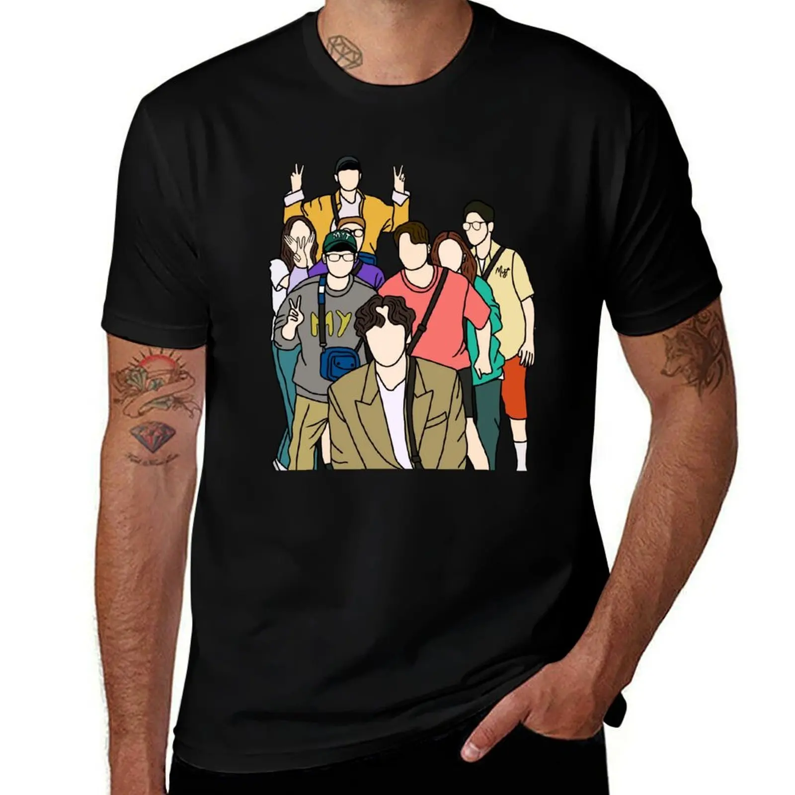 Running Man (Korean Variety Show) T-Shirt Big and Tall Solid Color T-Shirt