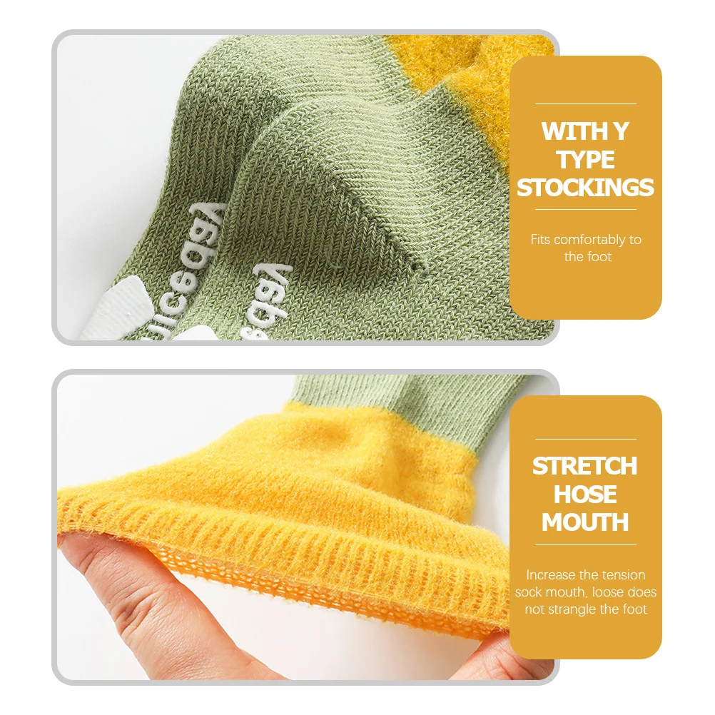 

3Pairs Warm Non Slip Baby Socks Newborn Toddler Grip Floor Socks Soft Skin Friendly Breathable Fabric Safe for Learning to Walk