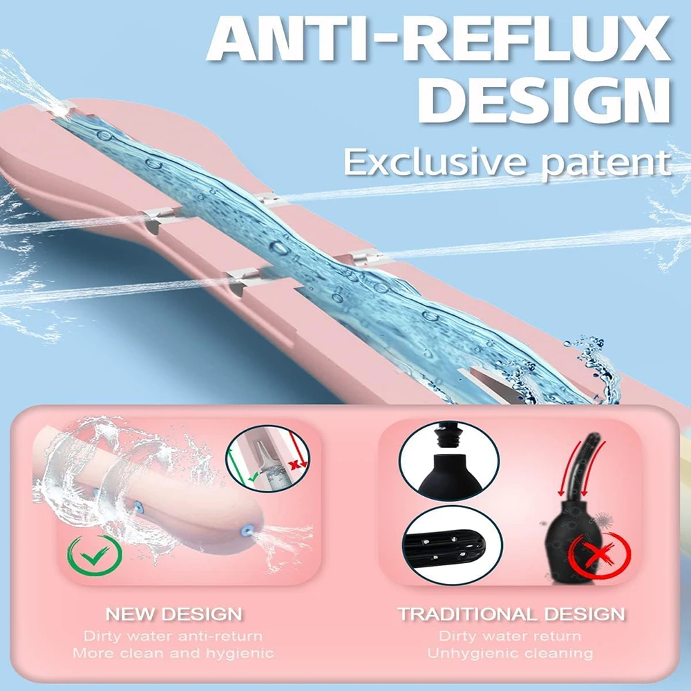 Medical Bidet Cleaner Rectal Enemator Enema Syringe Stream Douche Enema Colon System Cleaner Bottle 5 Holes Nozzle Plug for Anus