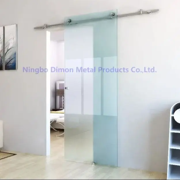 Dimon Stainless Steel 304 Polish Glass Sliding Barn Door Hardware DM-SDG 7004 Without Sliding Rail