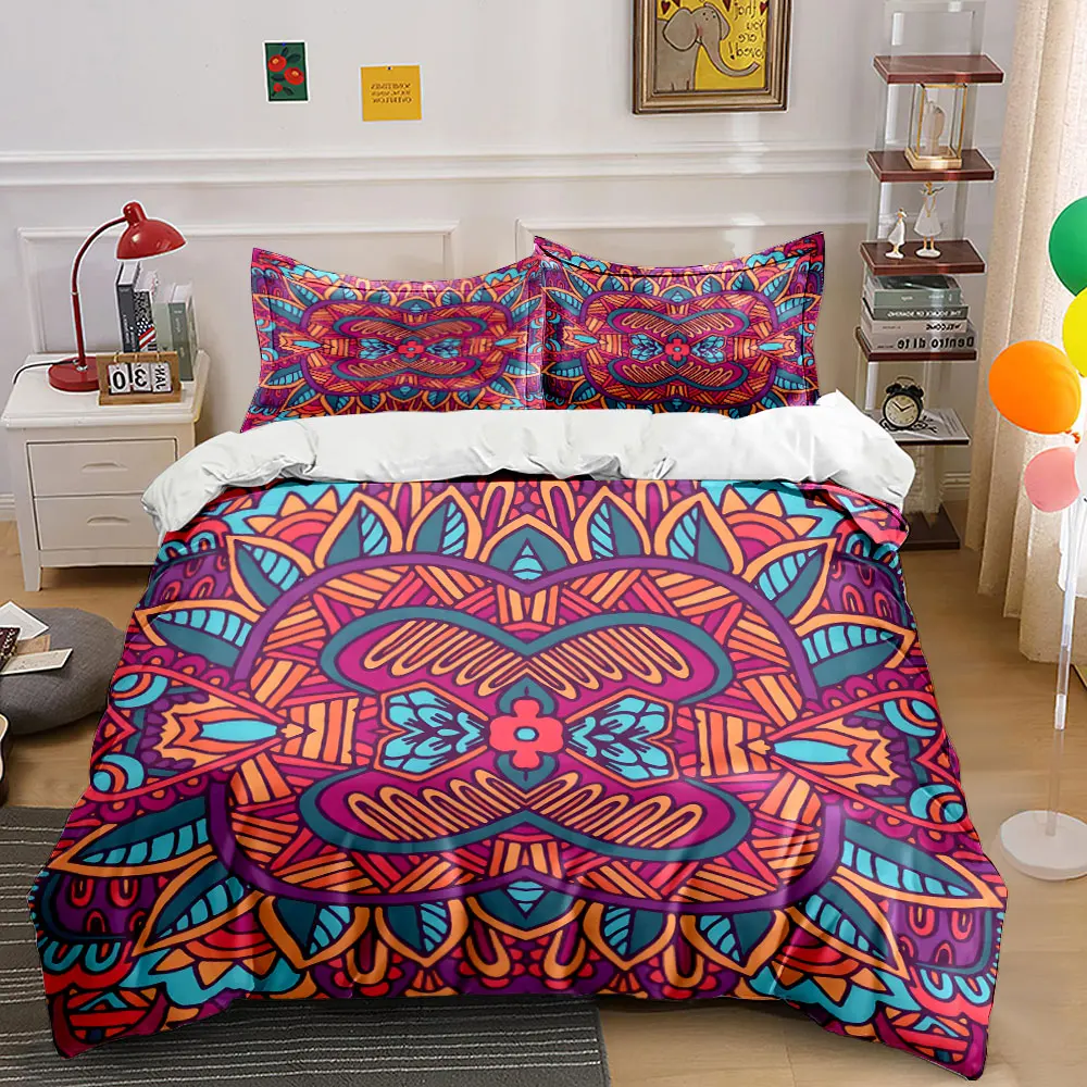 

Colorful Mandala Art Pattern Print Soft Comfortable Duvet Cover Bedding Set Included 1*Duvet Cover 2*Pillowcases Luxury Gift