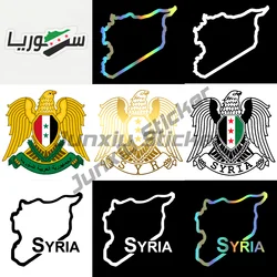 SYRIA Map Outline Badge Vinyl Decal Coat of Arms of Syria Sticker Waterproof Accessories on Bumper Rear Window Laptop Helmet